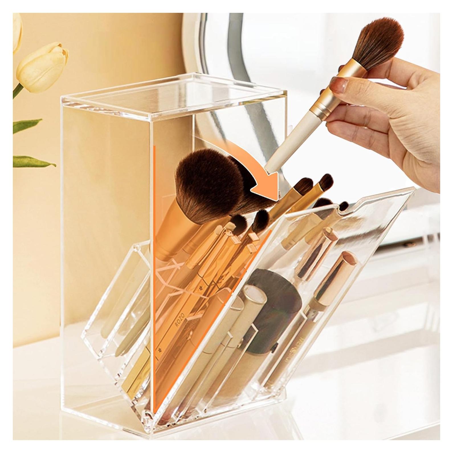 Soporte Acrílico para Brochas de Maquillaje Meifannao 17 Ranuras