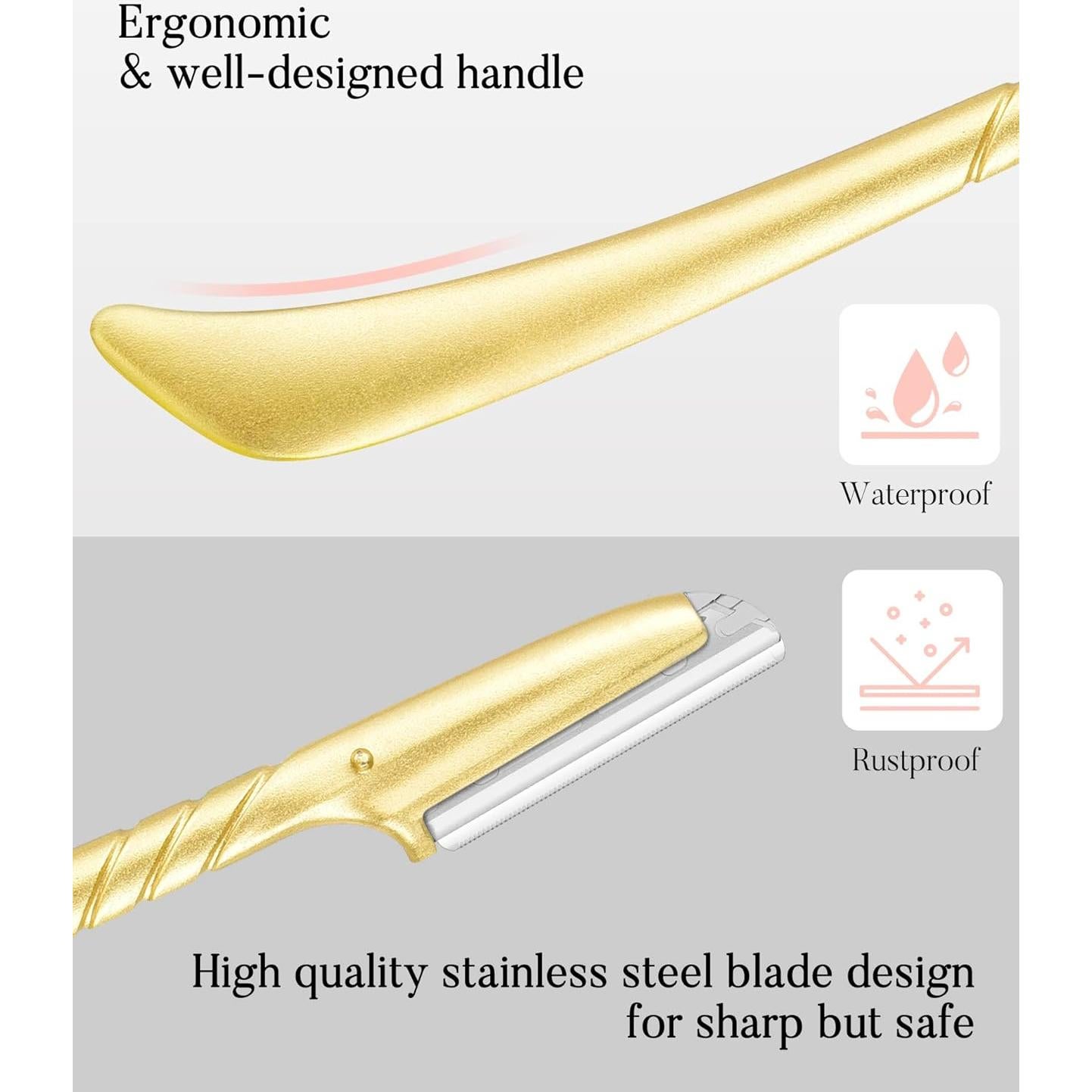 Cuchilla de Cejas ENNVA - Recortador Facial Ergonómico Dorado