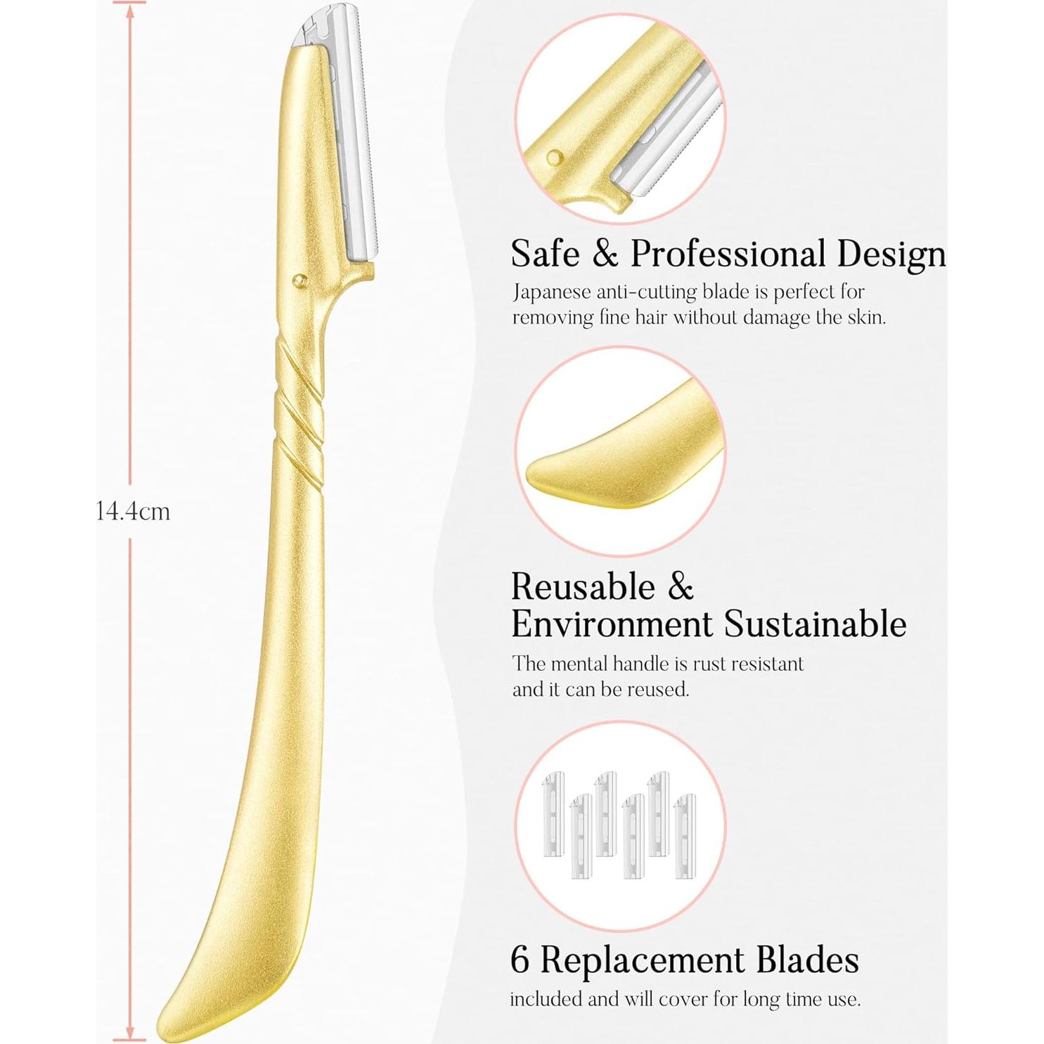 Cuchilla de Cejas ENNVA - Recortador Facial Ergonómico Dorado