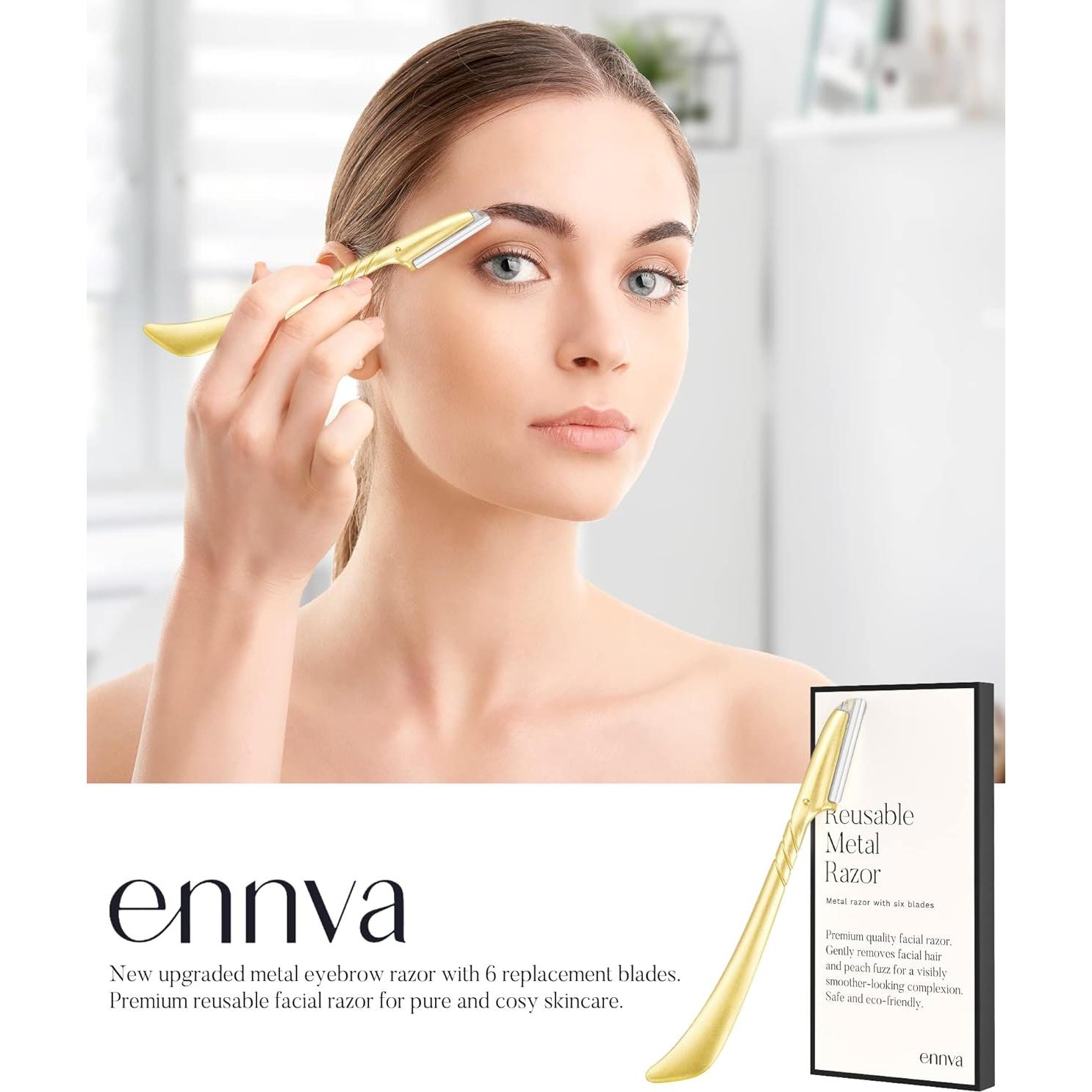 Cuchilla de Cejas ENNVA - Recortador Facial Ergonómico Dorado