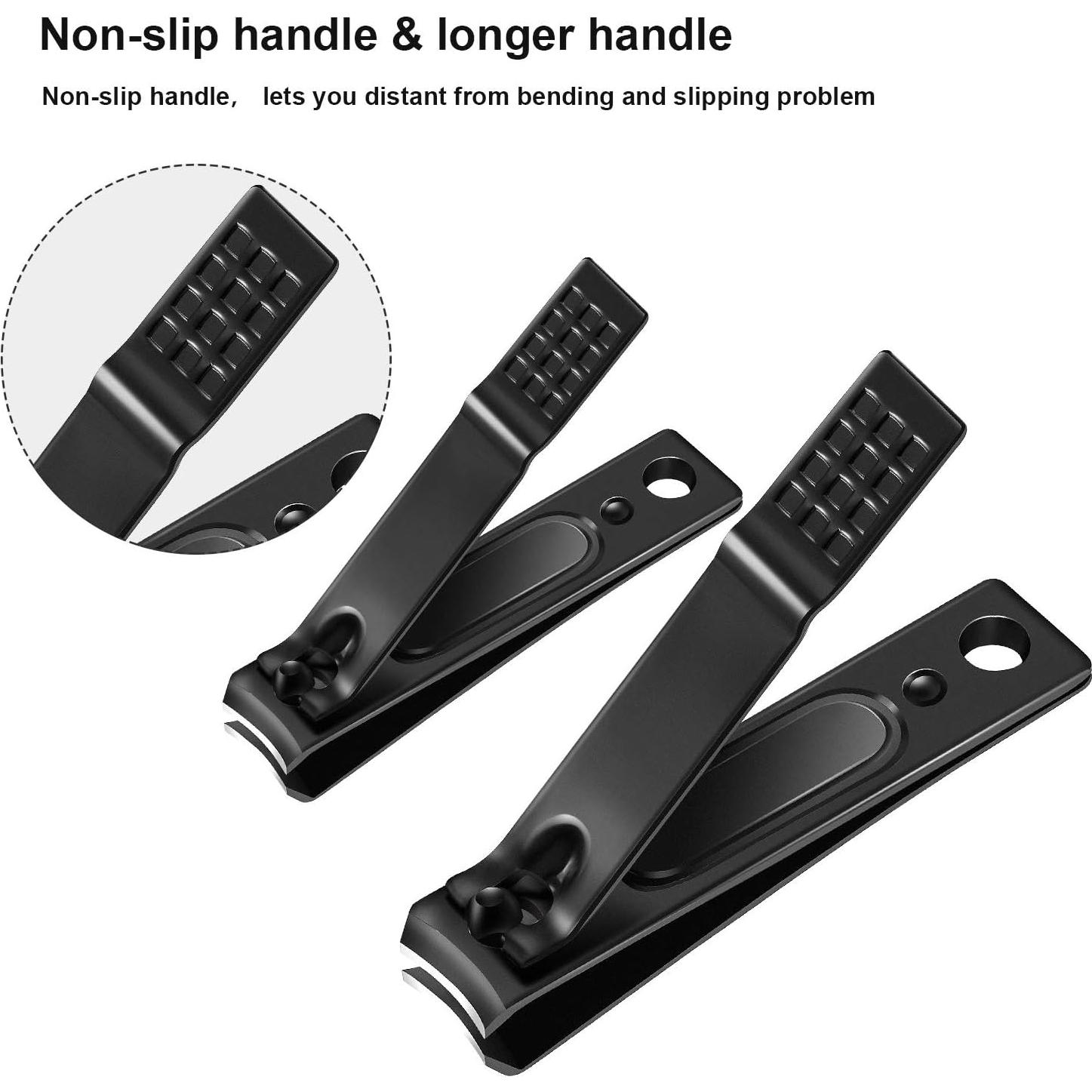 Juego de Cortauñas Yaomiao 12 Piezas Acero Inoxidable Negro