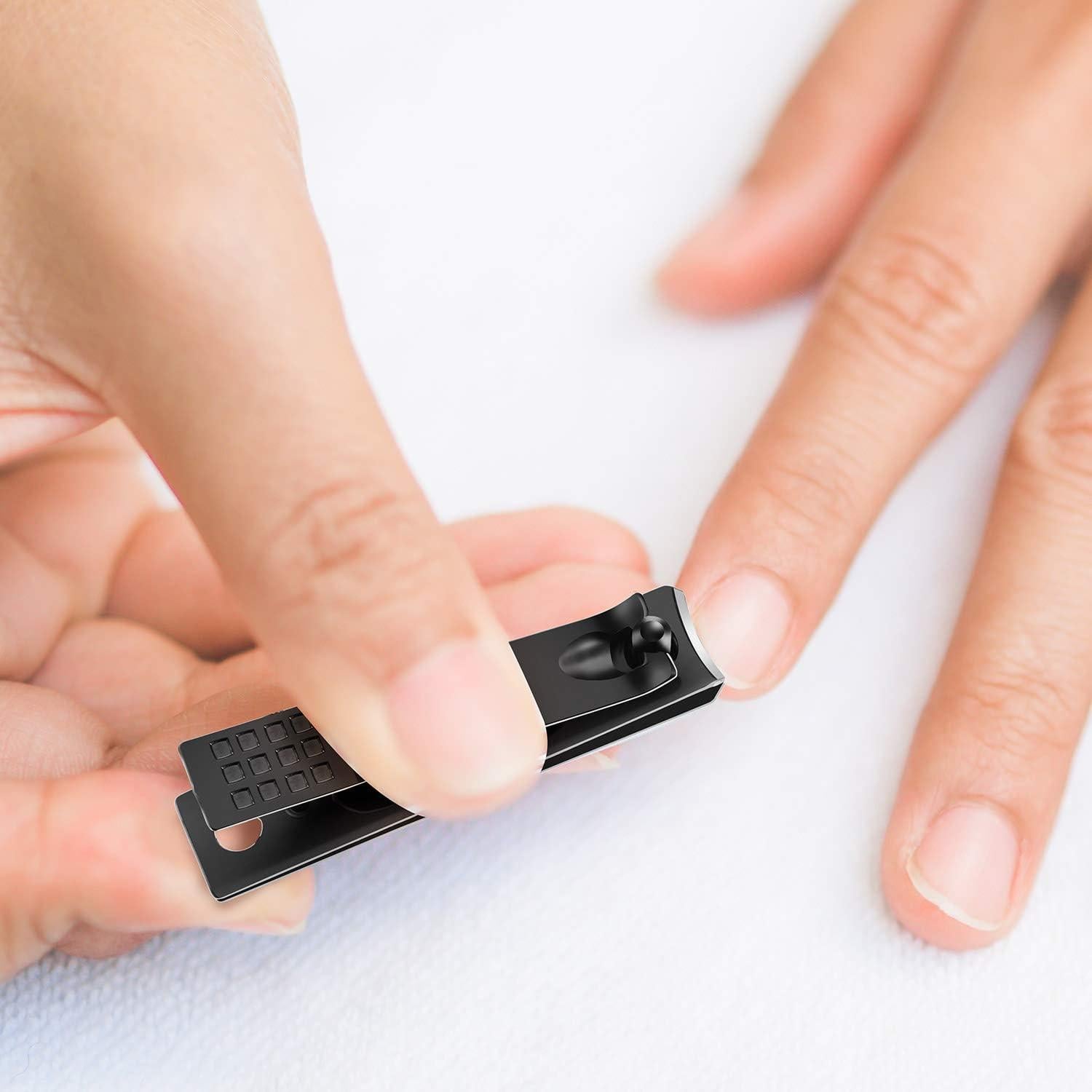 Juego de Cortauñas Yaomiao 12 Piezas Acero Inoxidable Negro