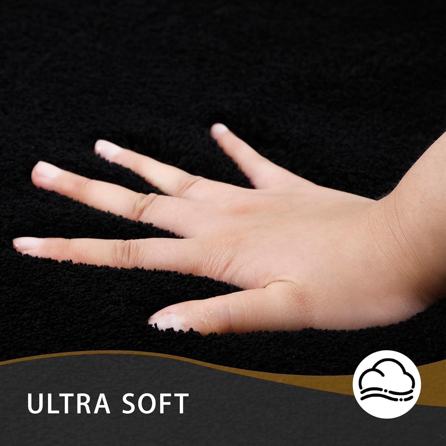 Alfombra de Baño MINIDEAR 40x61cm Negra Antideslizante