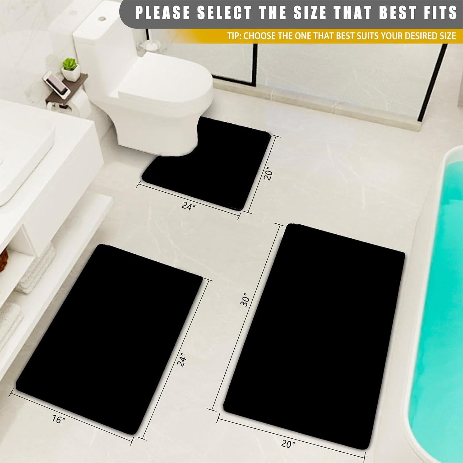 Alfombra de Baño MINIDEAR 40x61cm Negra Antideslizante