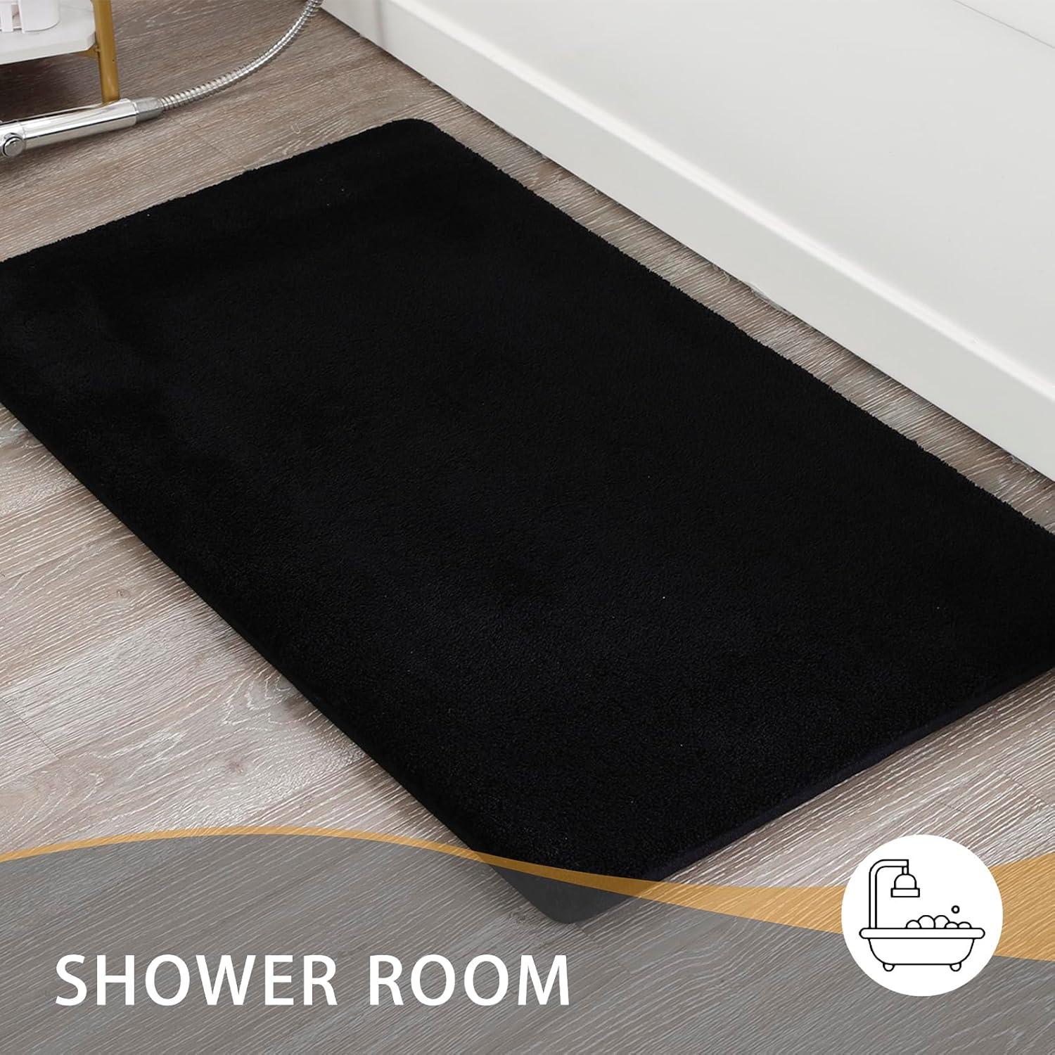Alfombra de Baño MINIDEAR 40x61cm Negra Antideslizante