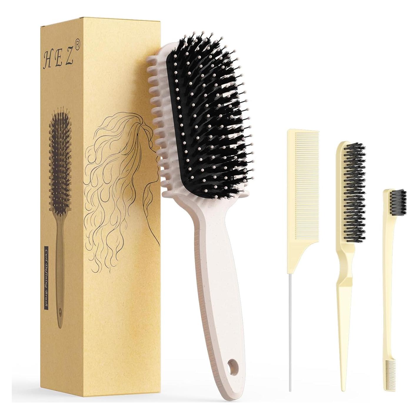 Cepillo Definidor de Rizos HEZ Beige - 4 Piezas Multifuncional
