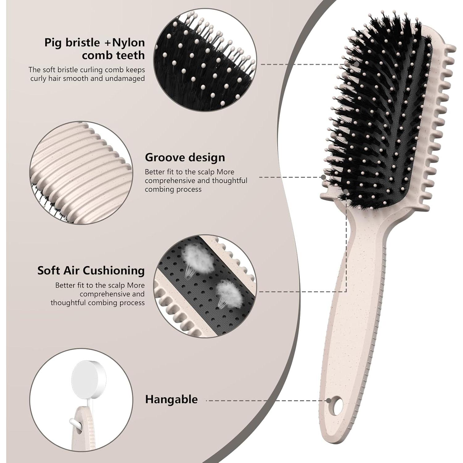 Cepillo Definidor de Rizos HEZ Beige - 4 Piezas Multifuncional