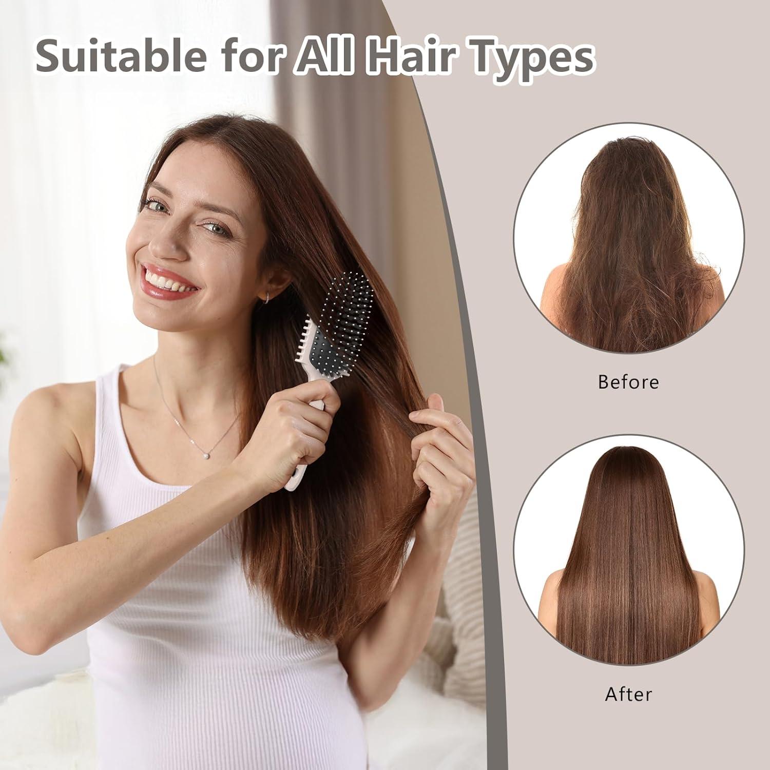 Cepillo Definidor de Rizos HEZ Beige - 4 Piezas Multifuncional