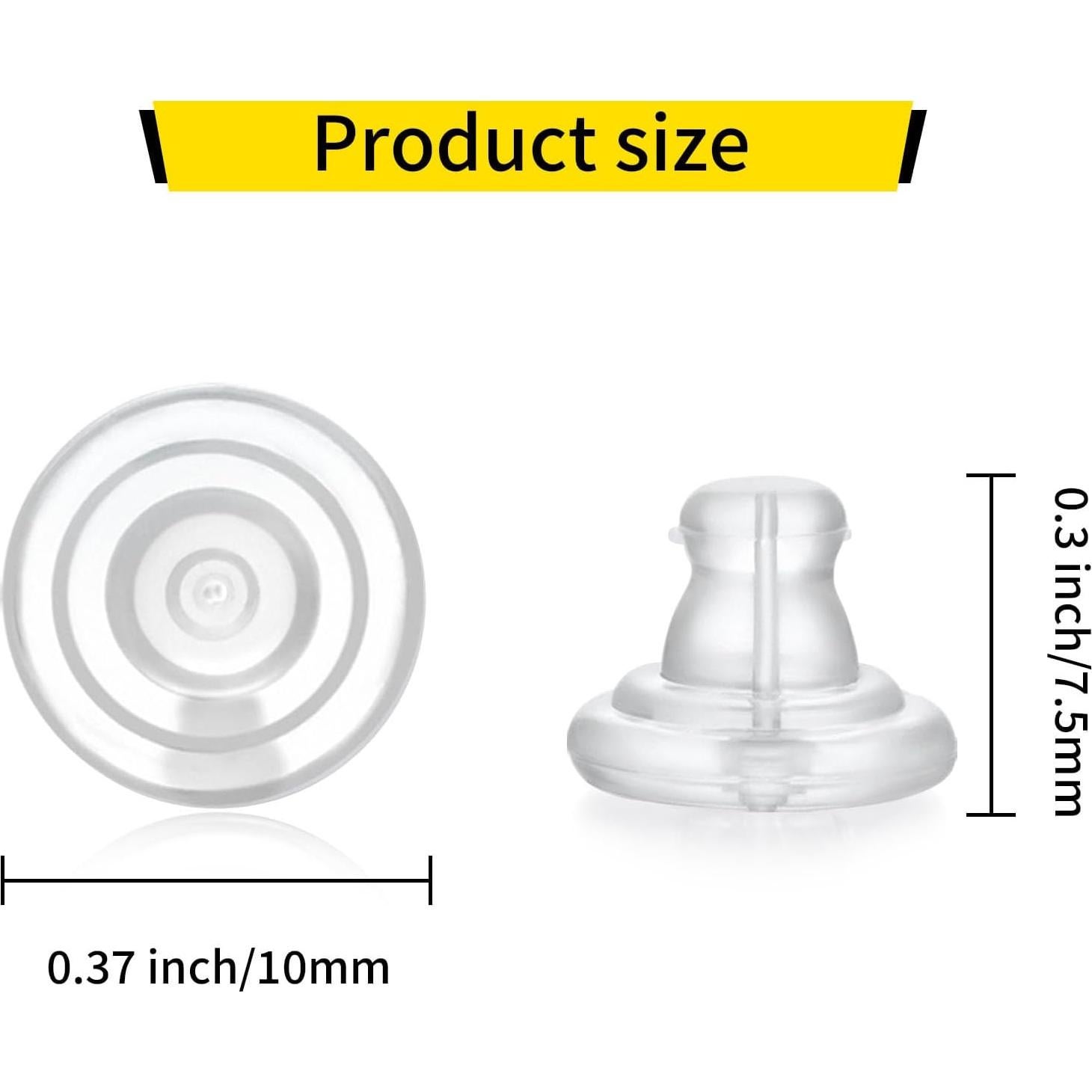 12 Piezas Respaldo de Silicona Hipoalergénico para Pendientes Hazifes
