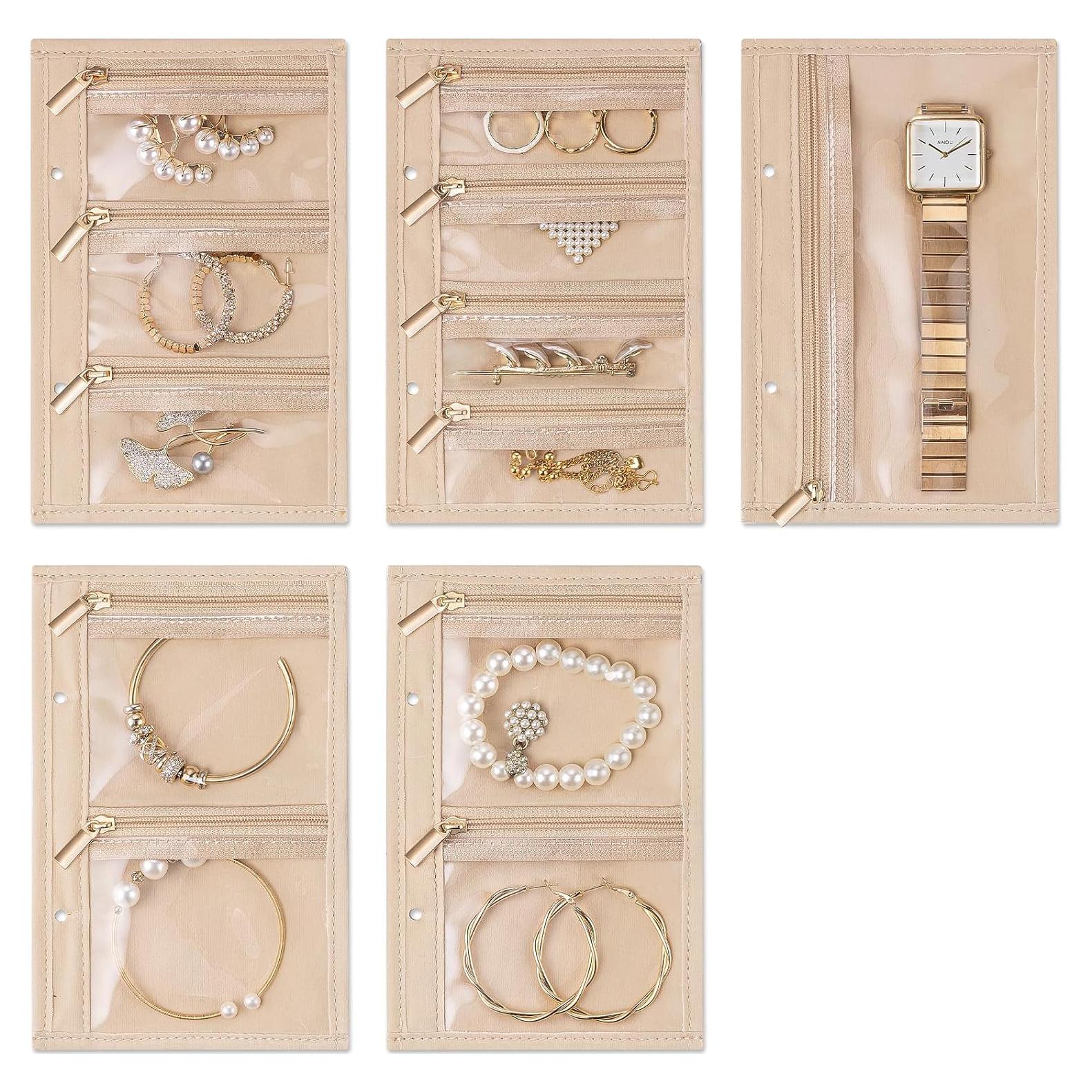 Caja de Joyería Vlando Portátil 5 Compartimentos Terciopelo