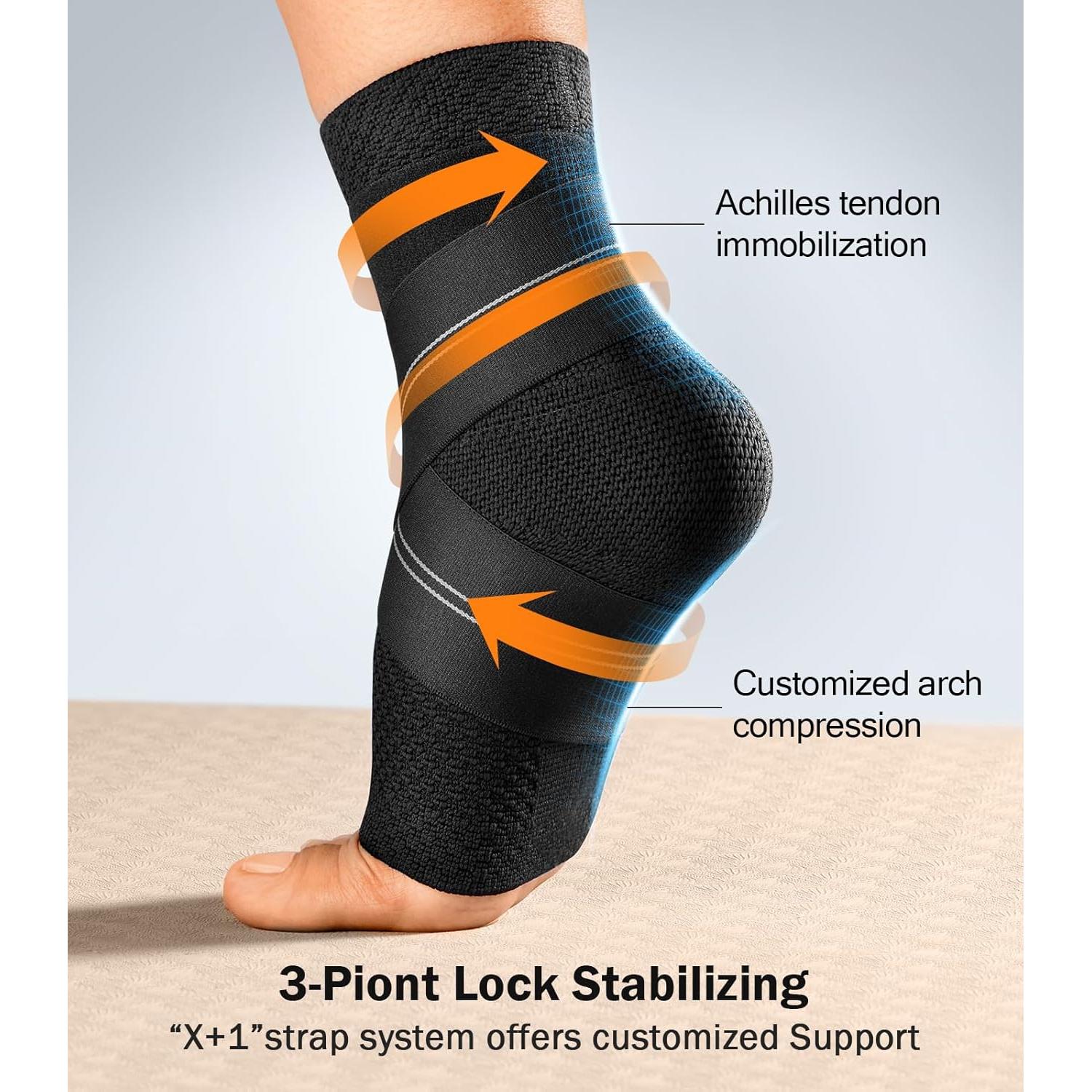 Faja de Compresión para Tobillo WHCOOL Pequeña Negra 7 Zonas