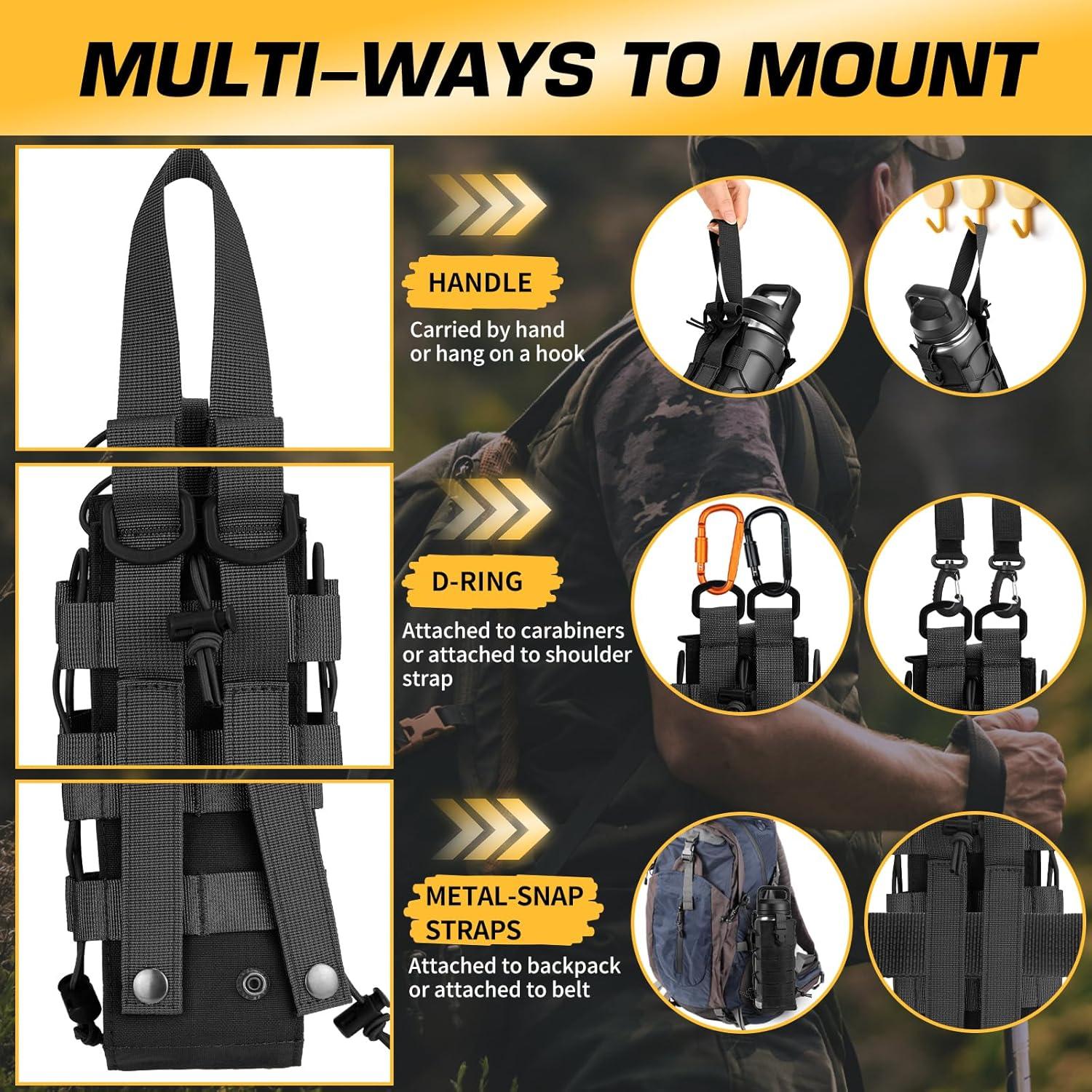 Soporte Táctico para Botellas Ullnosoo Negro Ajustable 0.47-1.89L