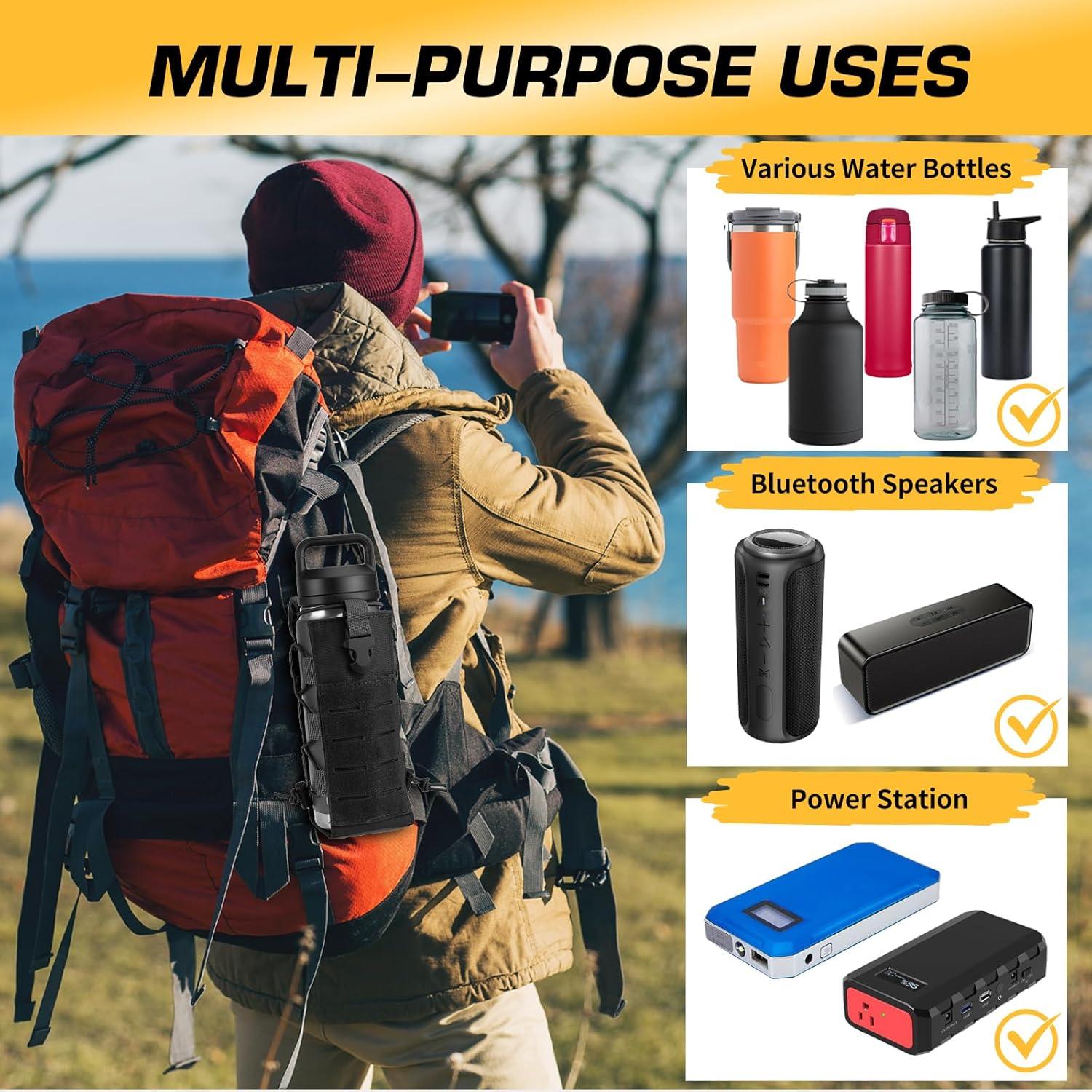 Soporte Táctico para Botellas Ullnosoo Negro Ajustable 0.47-1.89L