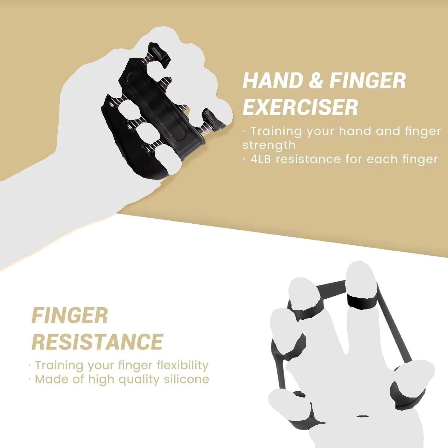 Kit de Ejercicio de Agarre de Mano AZZS 5 Piezas Resistencia Ajustable