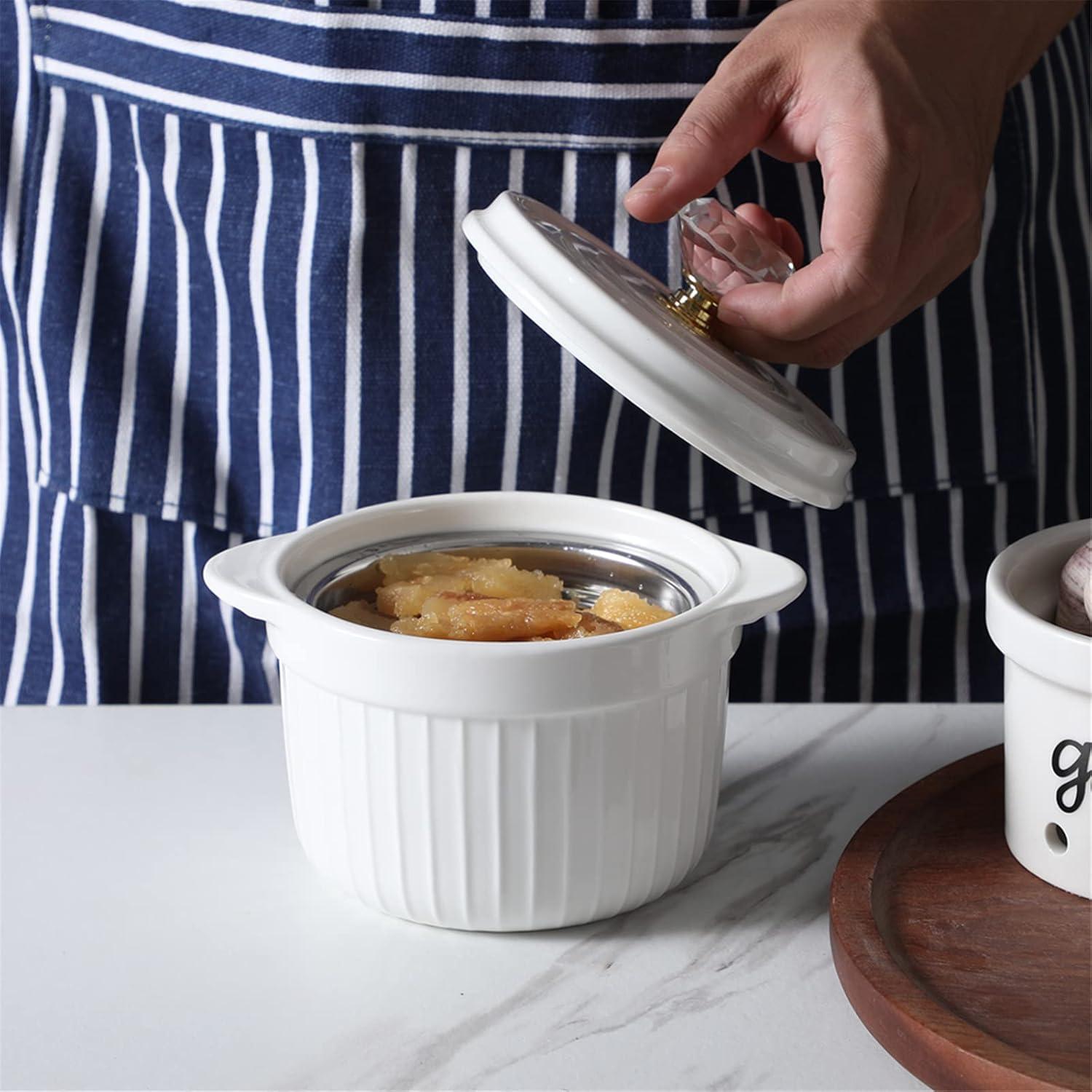 Contenedor de Grasa de Tocino HAOTOP con Tapa de Cristal 482 ml