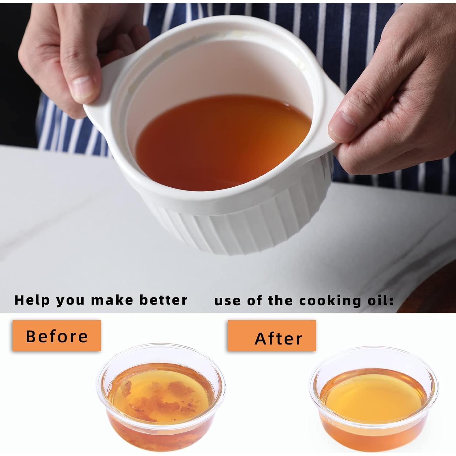 Contenedor de Grasa de Tocino HAOTOP con Tapa de Cristal 482 ml