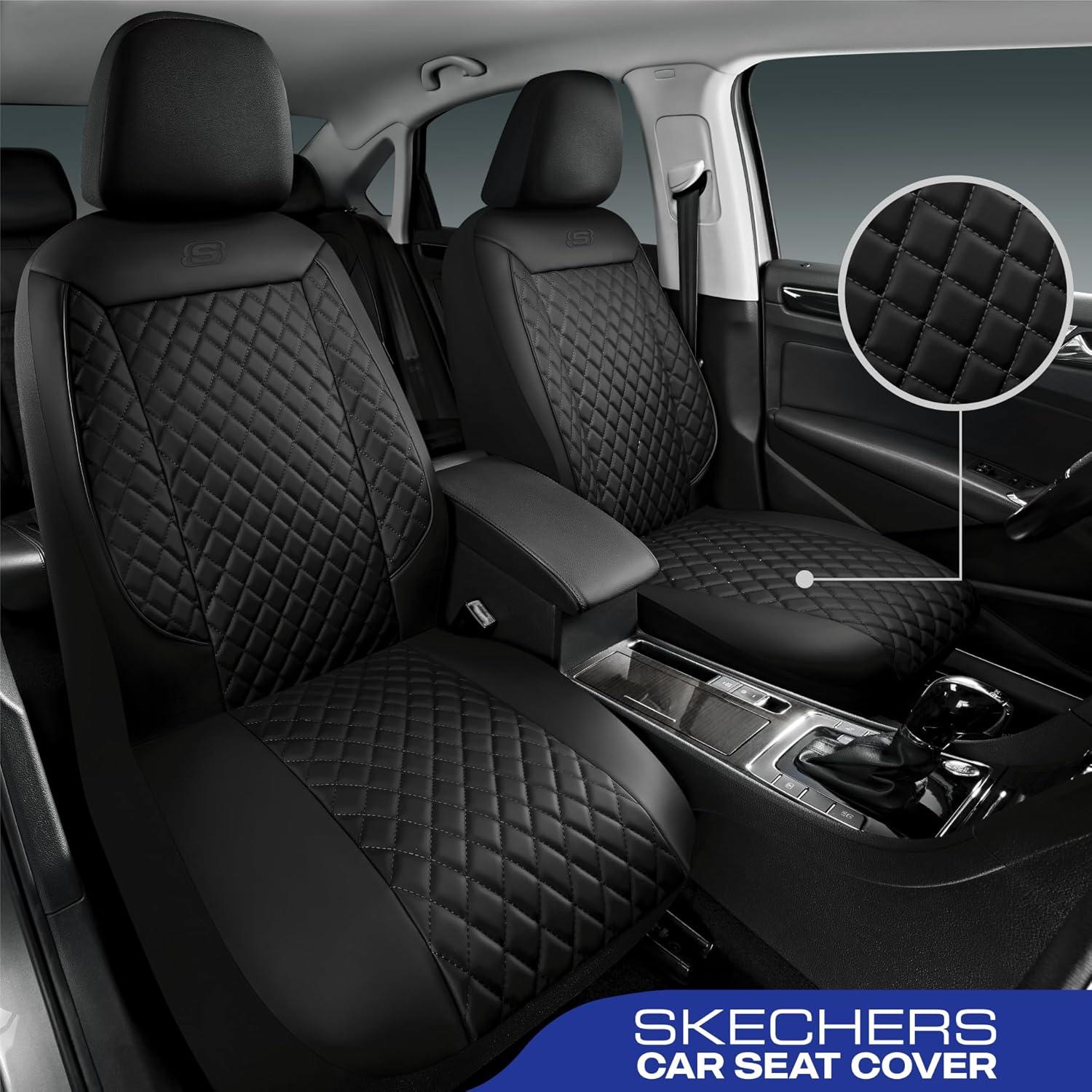 Funda de Asiento de Coche Skechers Negro Juego Completo Impermeable