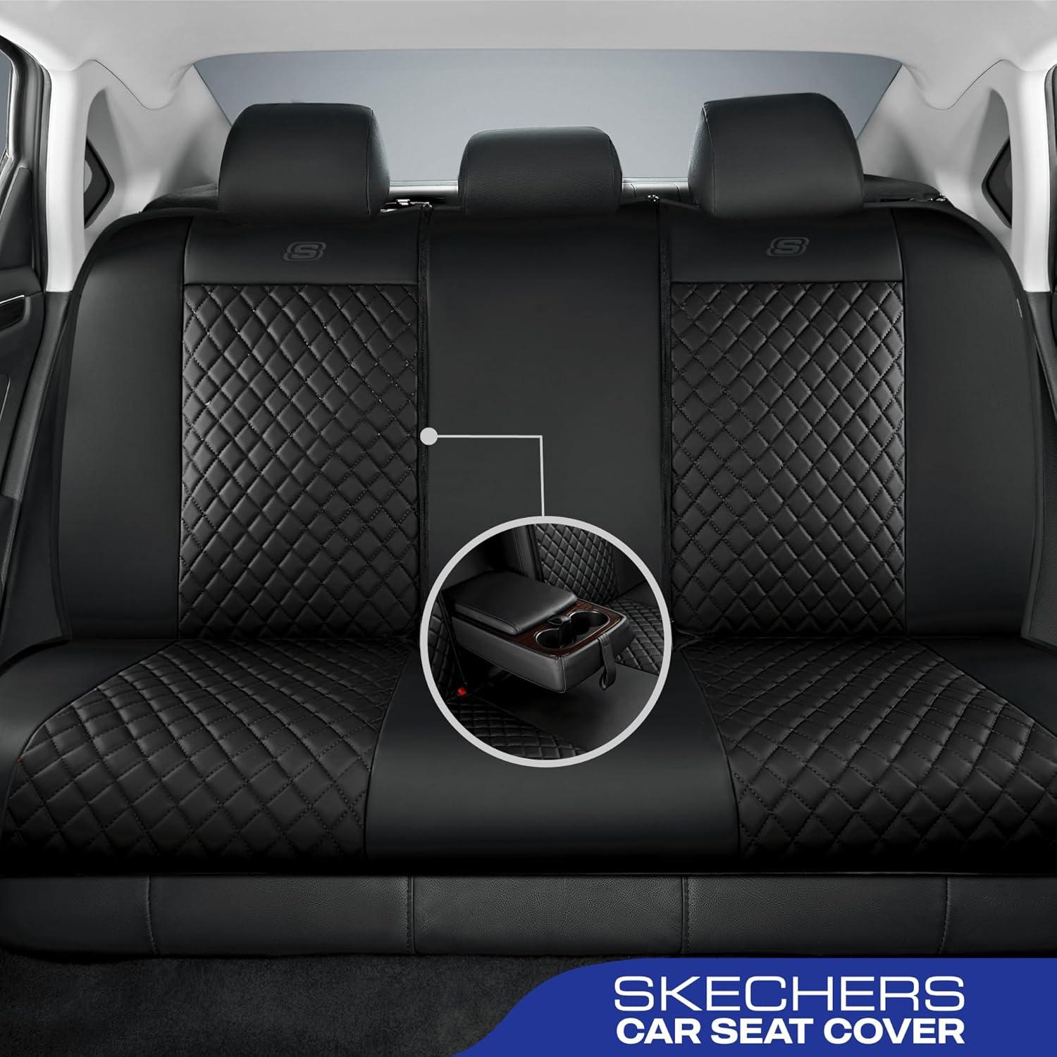 Funda de Asiento de Coche Skechers Negro Juego Completo Impermeable