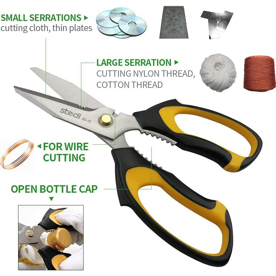 Tijeras Stedi de Uso Pesado 20 cm, Acero Inoxidable, Mango Antideslizante