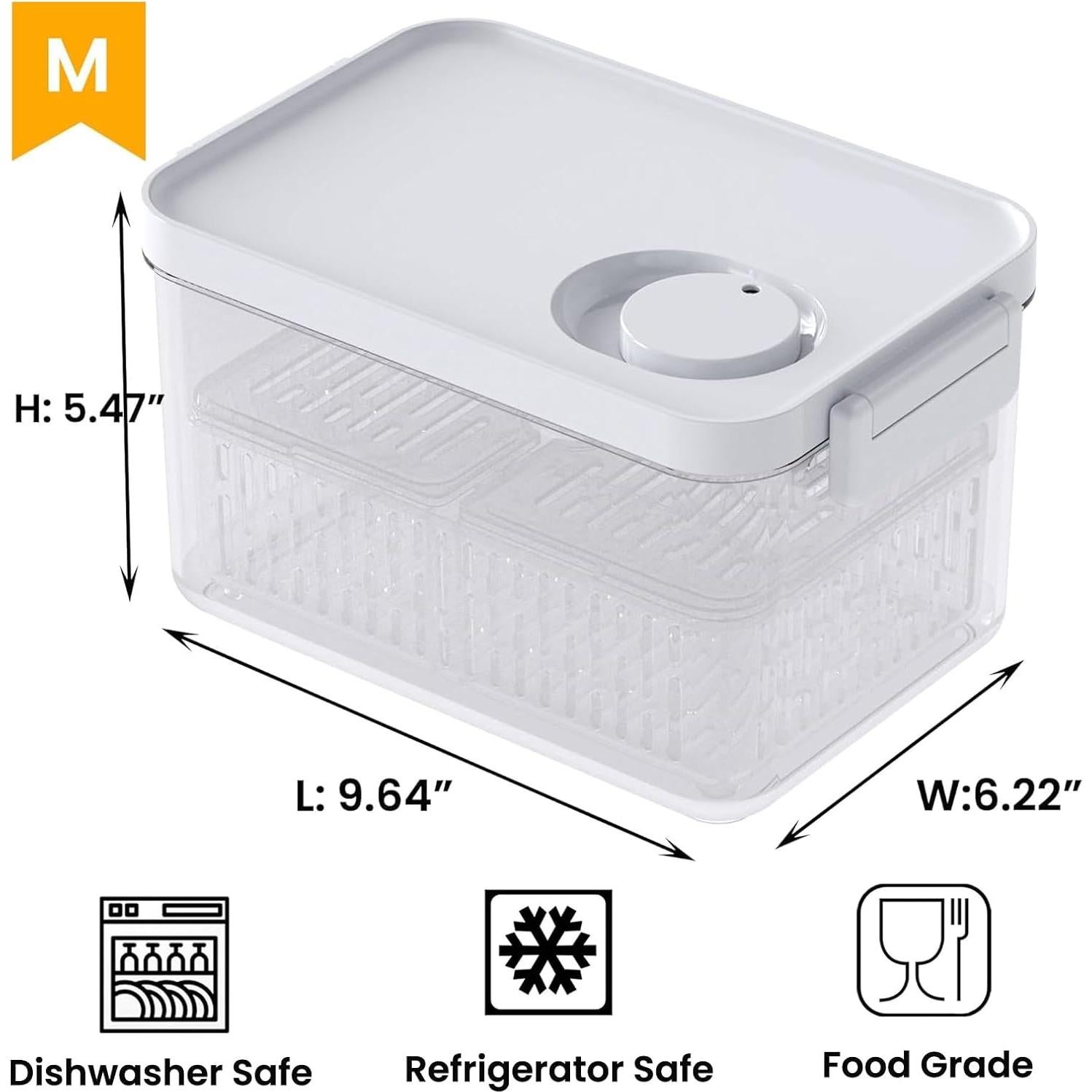 Contenedor de Frutas Vacane 2.8L con Perilla de Frescura