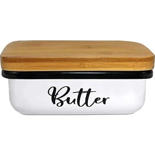Plato de Mantequilla con Tapa de Acero Inoxidable Home Acre