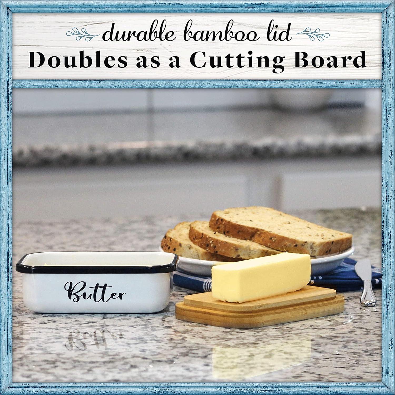 Plato de Mantequilla con Tapa de Acero Inoxidable Home Acre