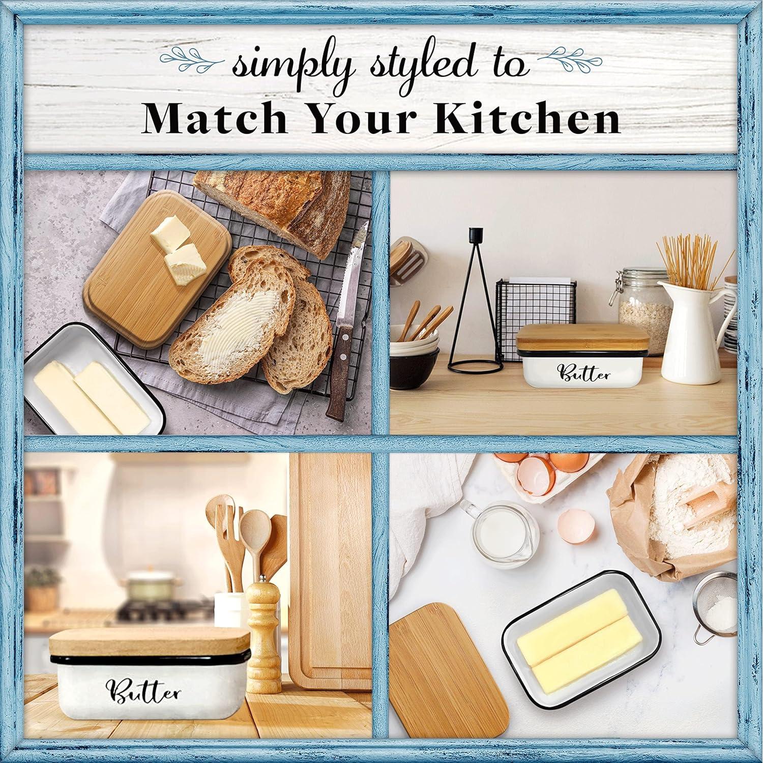 Plato de Mantequilla con Tapa de Acero Inoxidable Home Acre