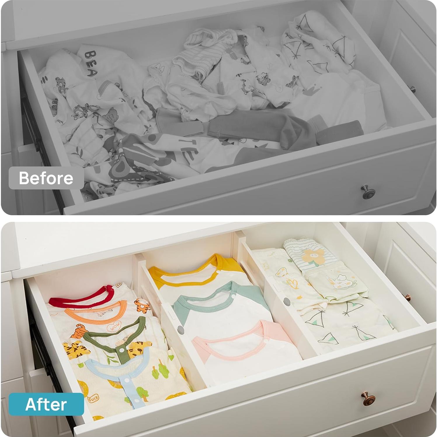 Divisores de Cajones Vtopmart 4 Piezas Ajustables 10.16 cm