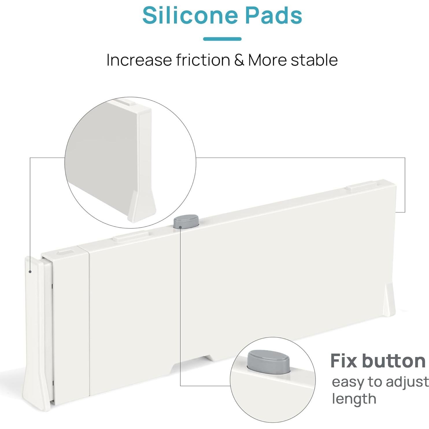 Divisores de Cajones Vtopmart 4 Piezas Ajustables 10.16 cm