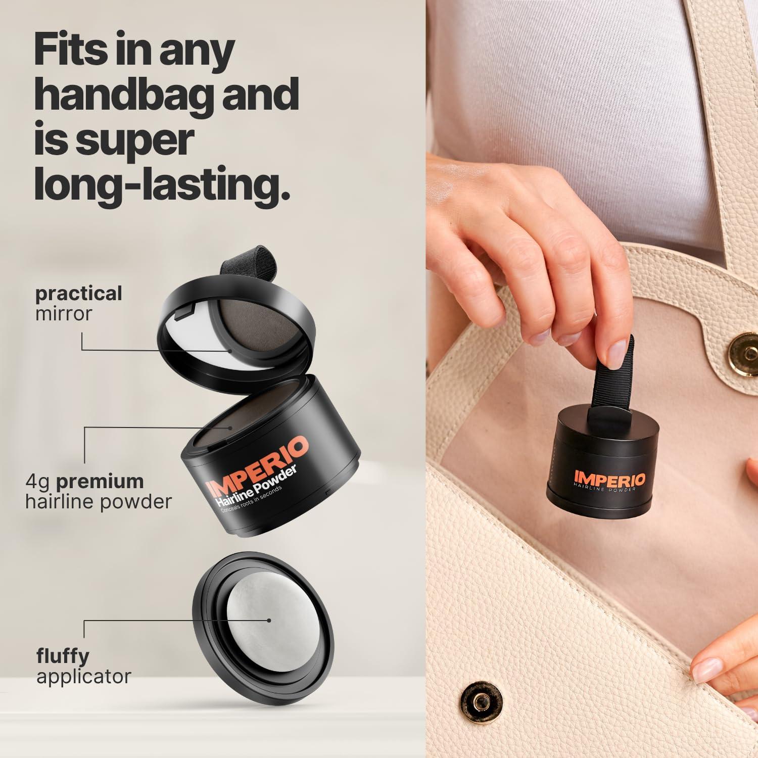 Polvo Retoque Raíces IMPERIO Negro - Oculta Pérdida Cabello