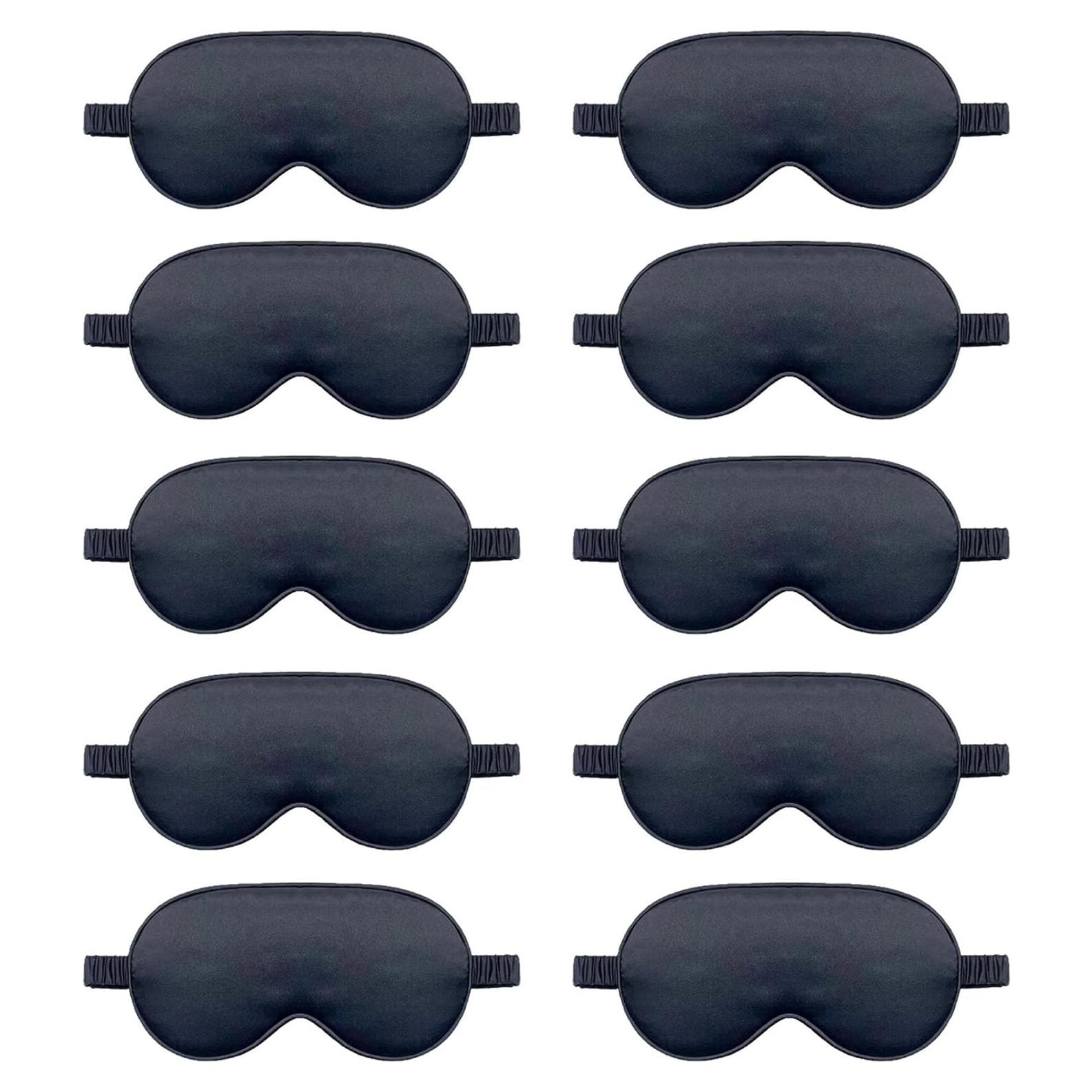 Paquete de 10 Máscaras de Seda para Dormir GIGGSKZE - Negro
