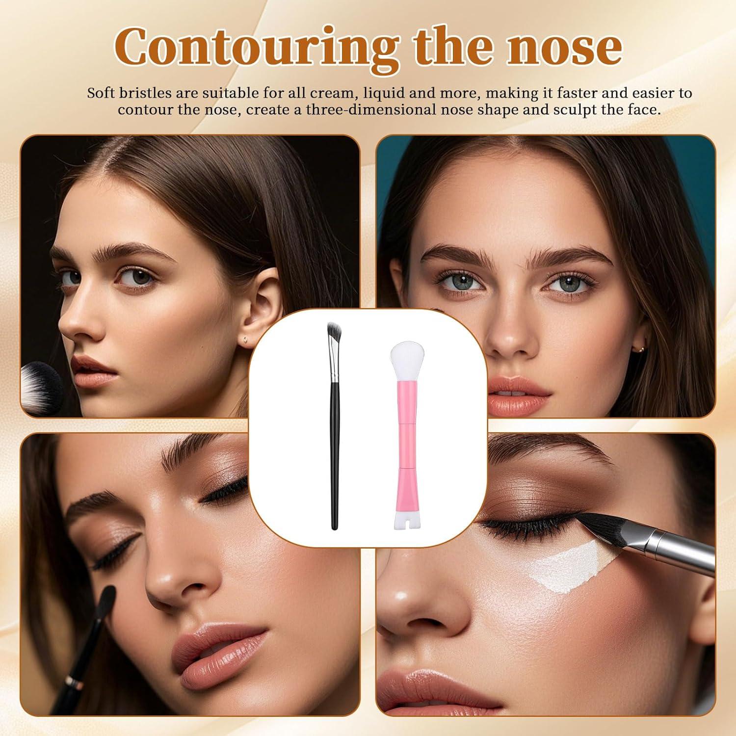 Juego de 2 brochas contorno nariz BOXOB 13 cm esponjadas