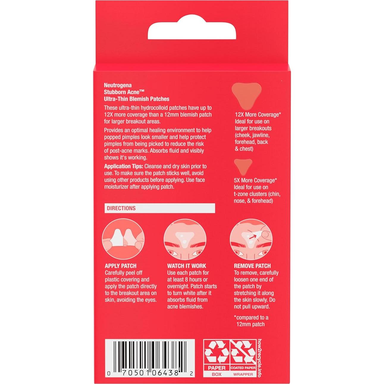 Parche para Acné Ultra Delgado Neutrogena 10 Parches Hidrocoloides