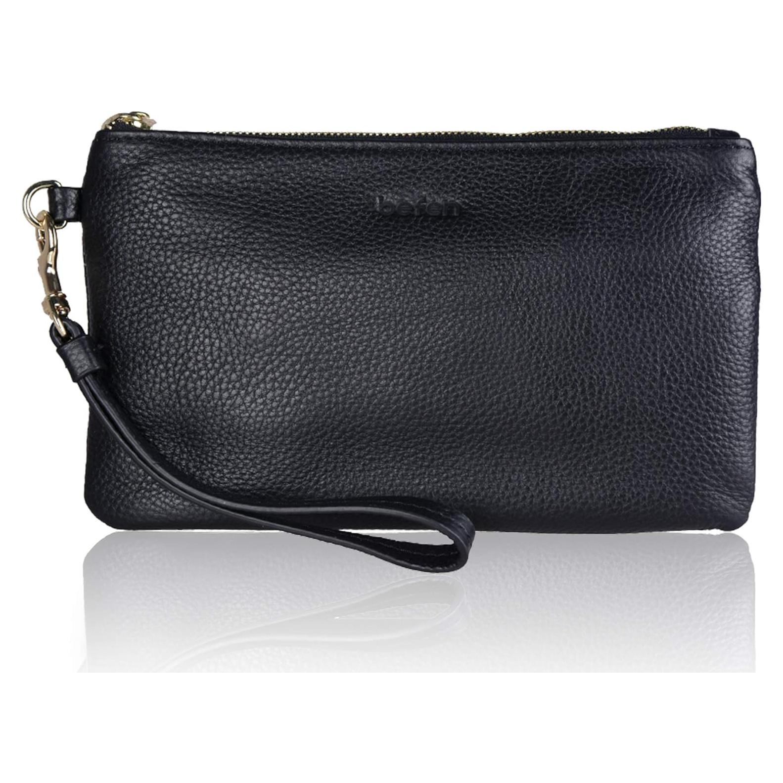 Cartera de Muñeca de Cuero Befen con Bloqueo RFID - Negro