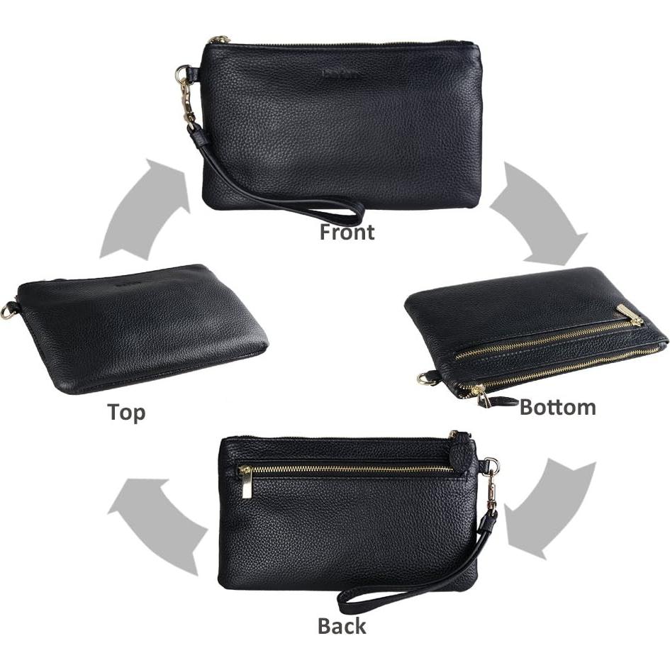 Cartera de Muñeca de Cuero Befen con Bloqueo RFID - Negro