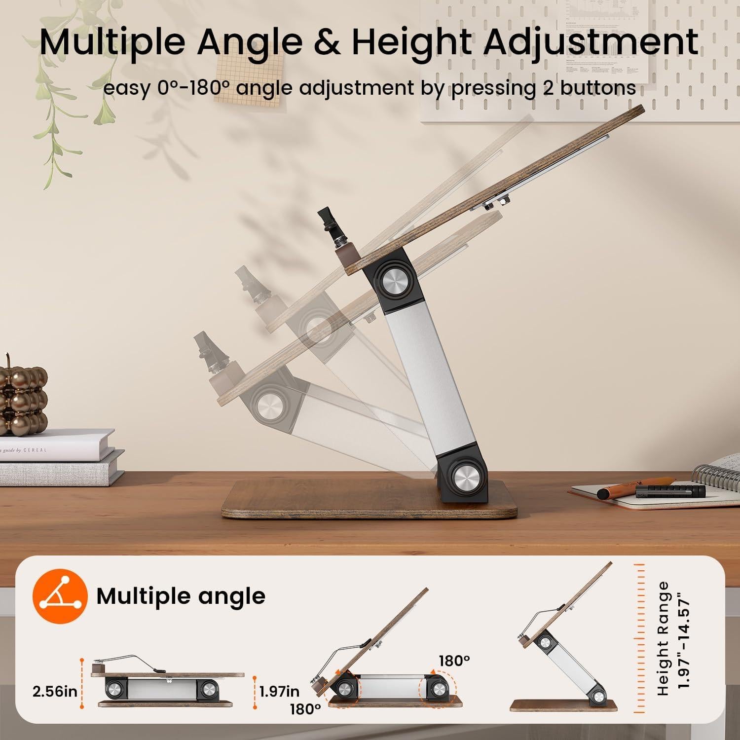 Soporte de Libro Ajustable BEAUTRIP R5100 Madera Oscura 0.95kg
