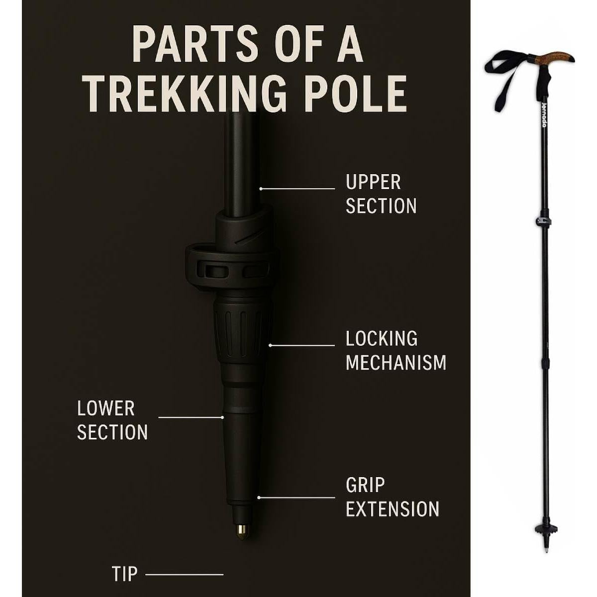 Bastón de Senderismo Plegable Ultraligero Jornada 63.5-134.6 cm