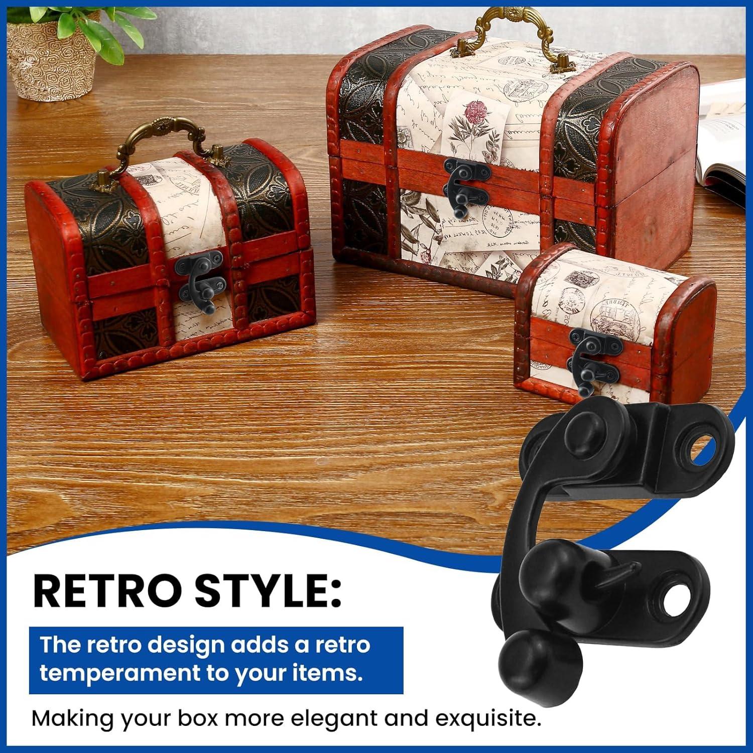 Cierre de Hasp Antiguo ZIUZI Negro para Caja de Joyería - 2 Piezas