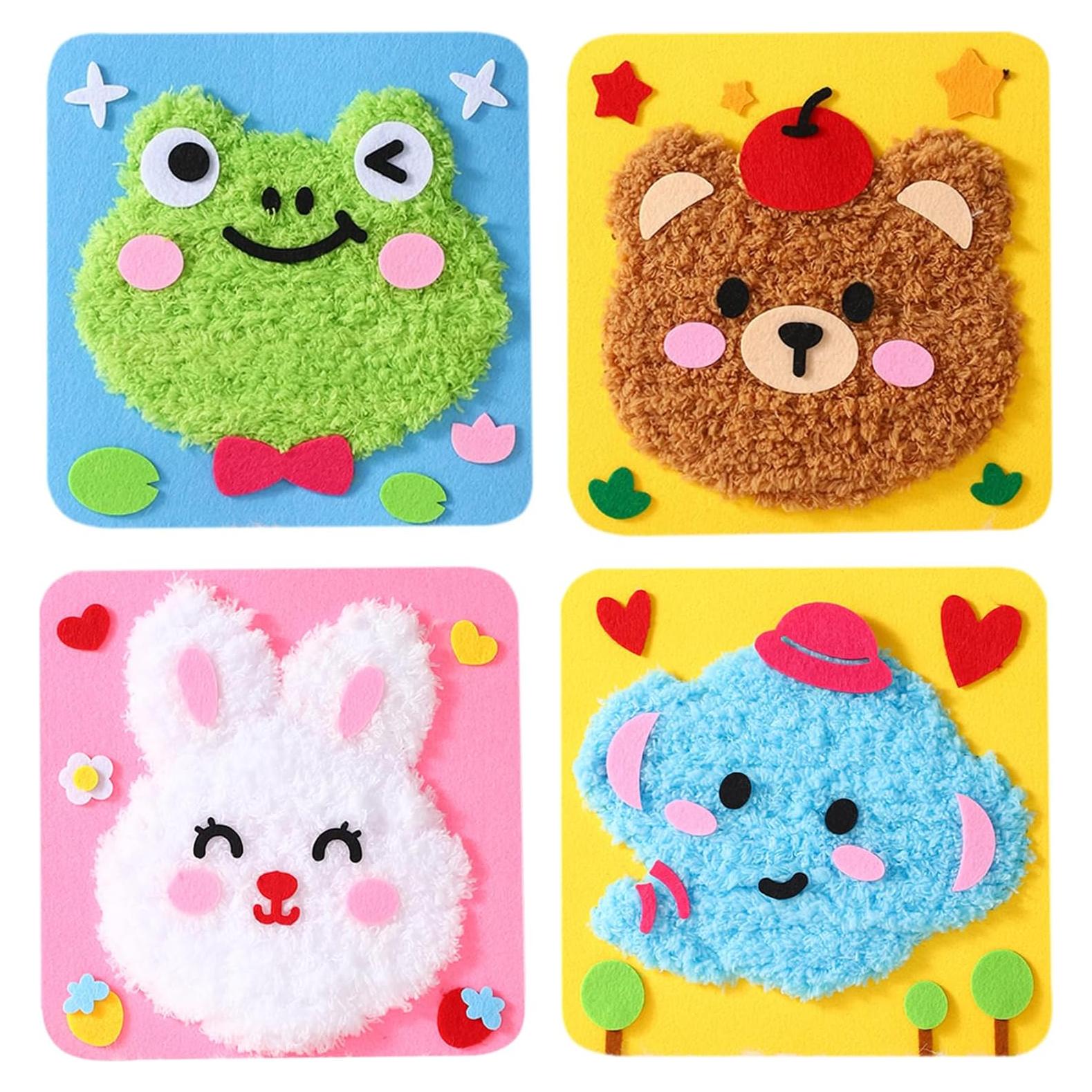 Kit de Costura de Fieltro para Niños HANYMWANZW - 4 Animales