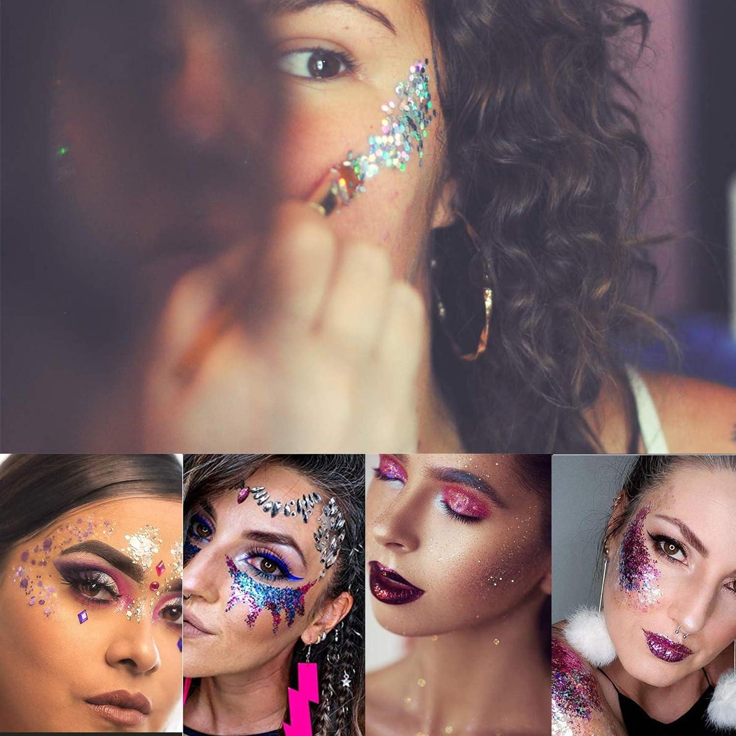 Purpurina Holográfica Gruesa HEMOER 12 Colores 142g