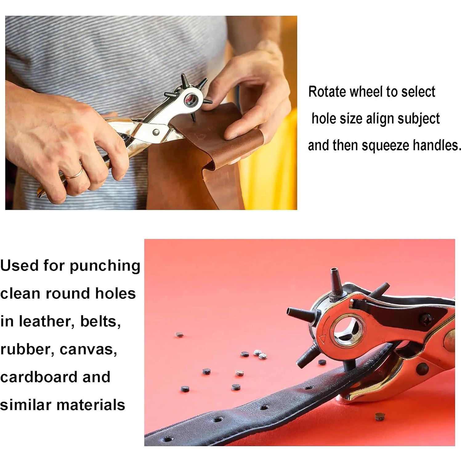 Perforador de Agujeros de Cuero YYAALOA 6 Tamaños 2-4.5mm