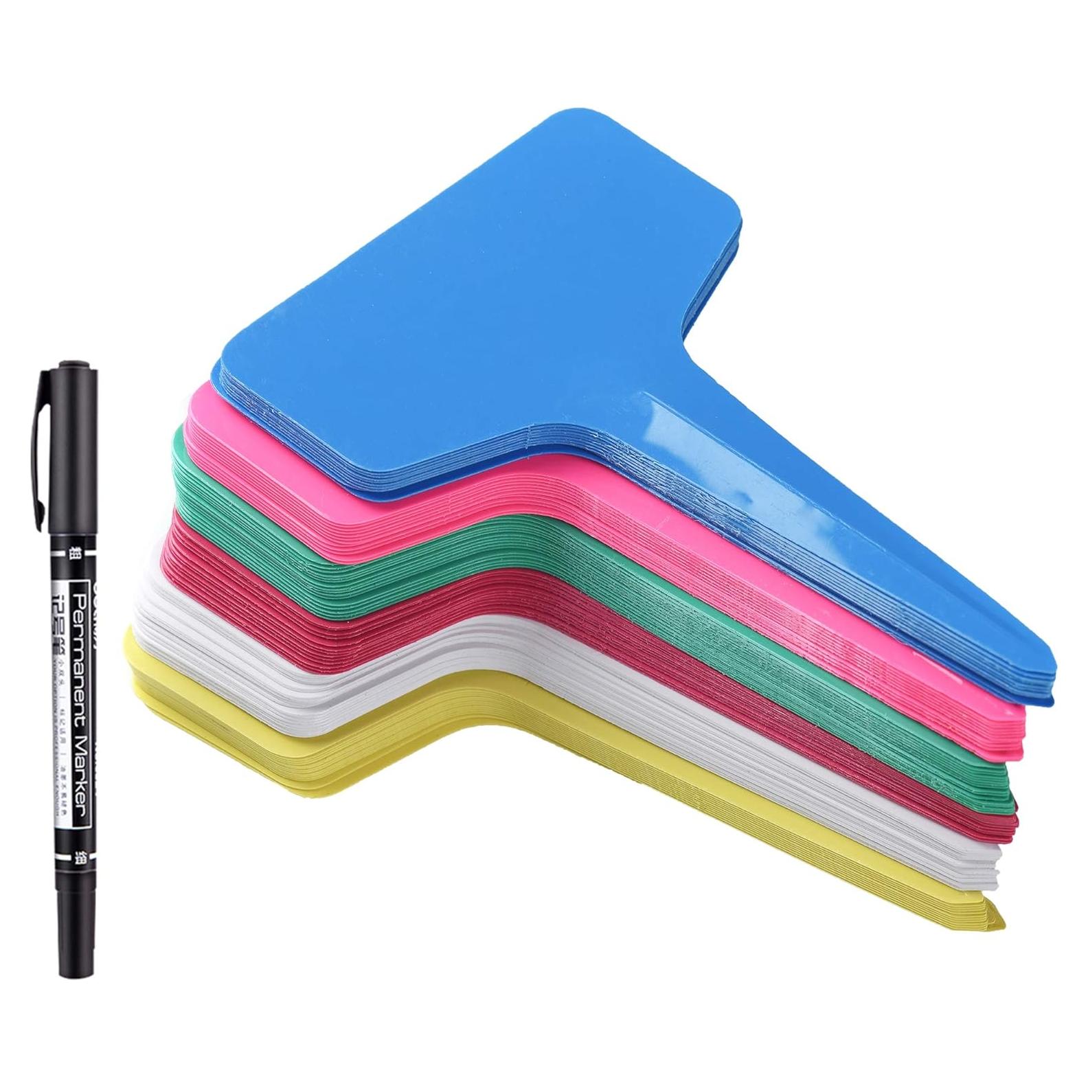 150 Etiquetas de Plantas MIHEY Tipo T con Bolígrafo 6 Colores