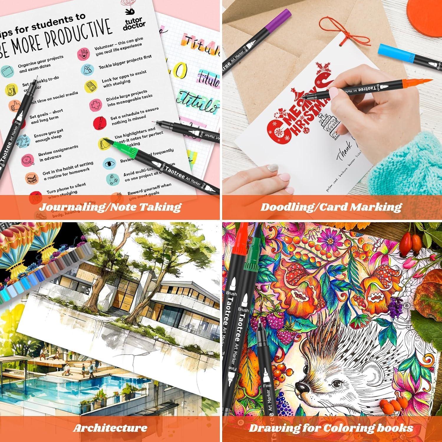 Set de 150 Marcadores Doble Punta Taotree - Arte y Caligrafía