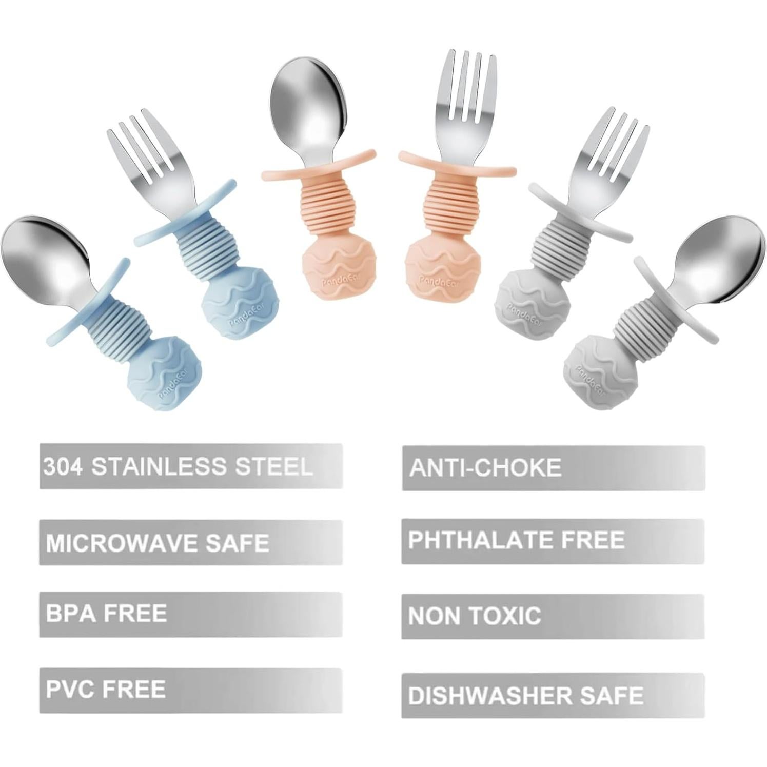 Set de Alimentación PandaEar 6 Piezas Acero Inoxidable Bebés