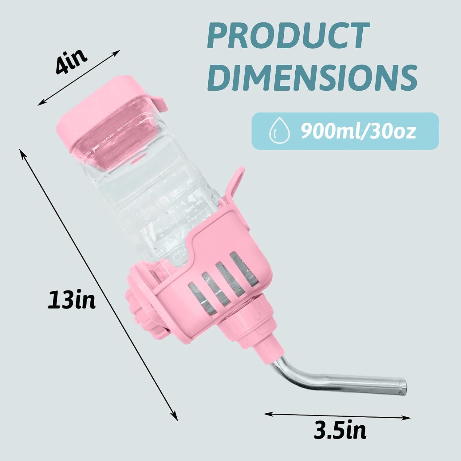 Dispensador de Agua Colgante BNOSDM 30 oz para Conejos Rosa