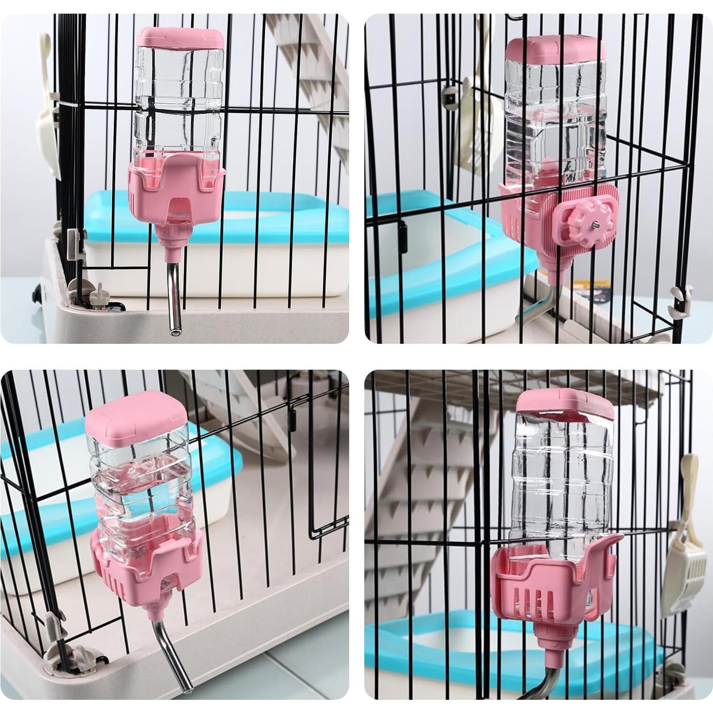 Dispensador de Agua Colgante BNOSDM 30 oz para Conejos Rosa