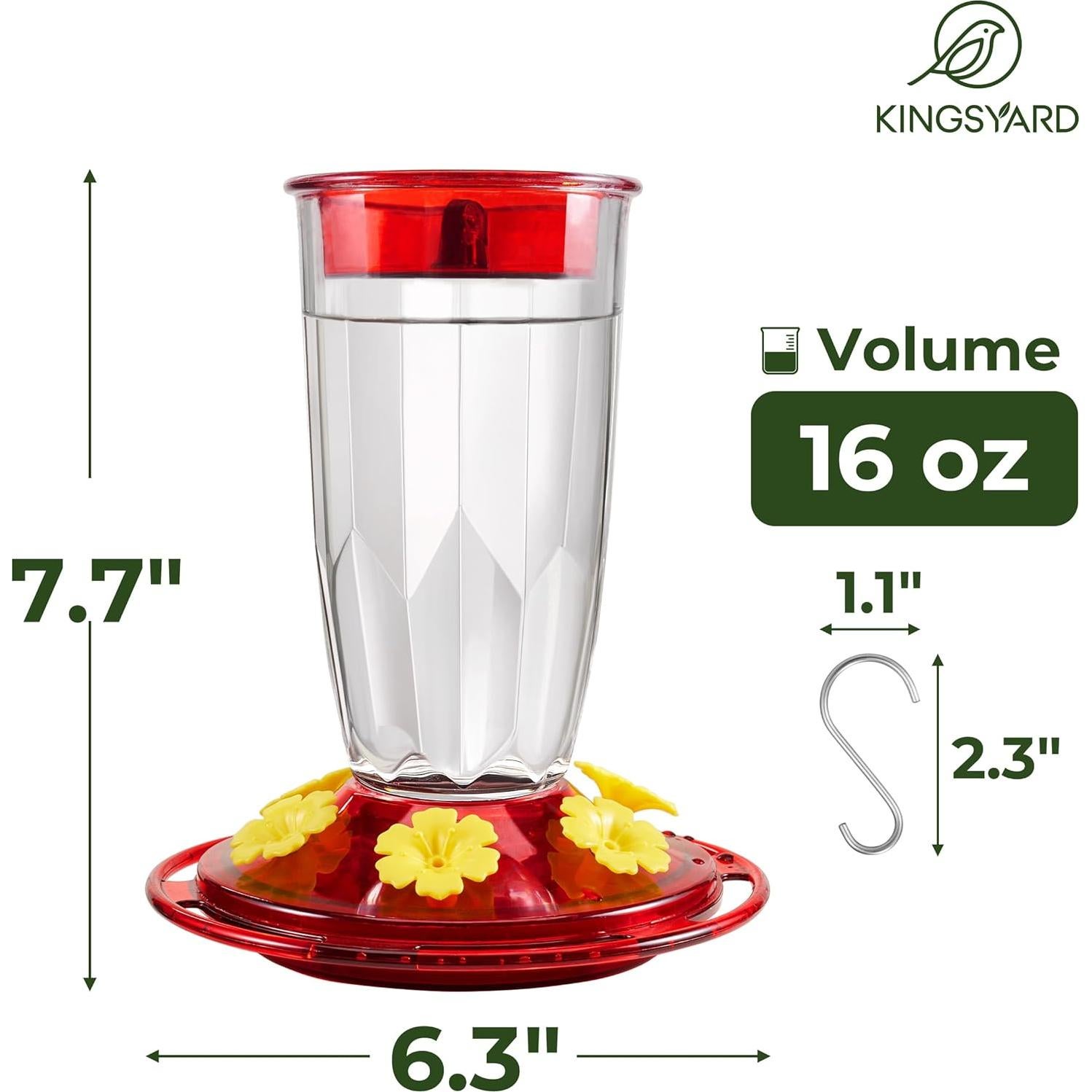 Alimentador de Colibrí Kingsyard 16 Oz con Protección Ant