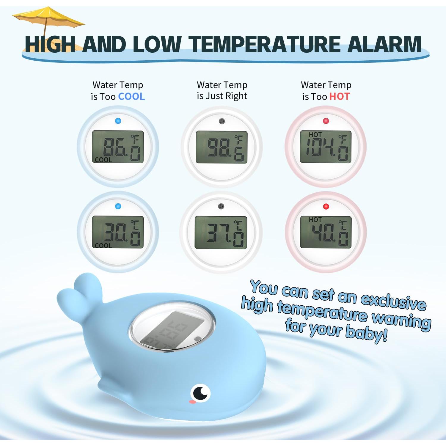 Termómetro de baño digital BabyElf ballena azul para bebés