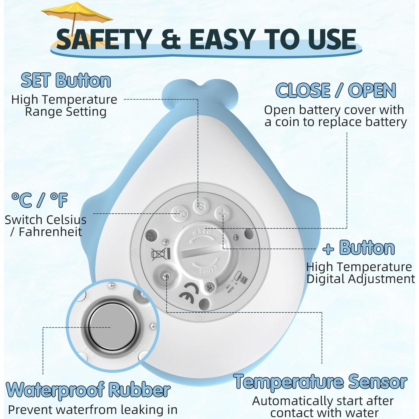 Termómetro de baño digital BabyElf ballena azul para bebés