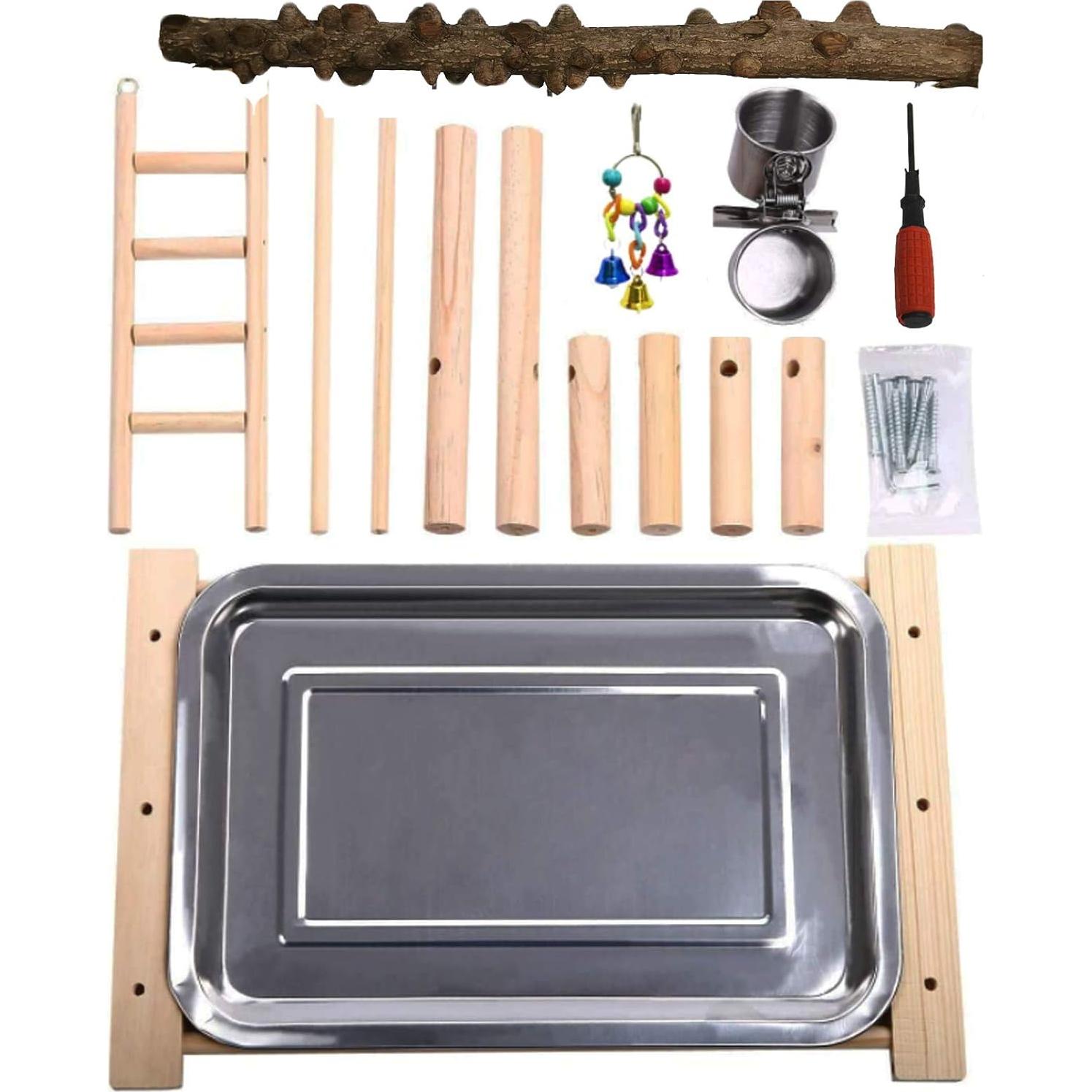 Parque de Aves Hamiledyi para Periquitos y Cockatiels 37x24x20cm